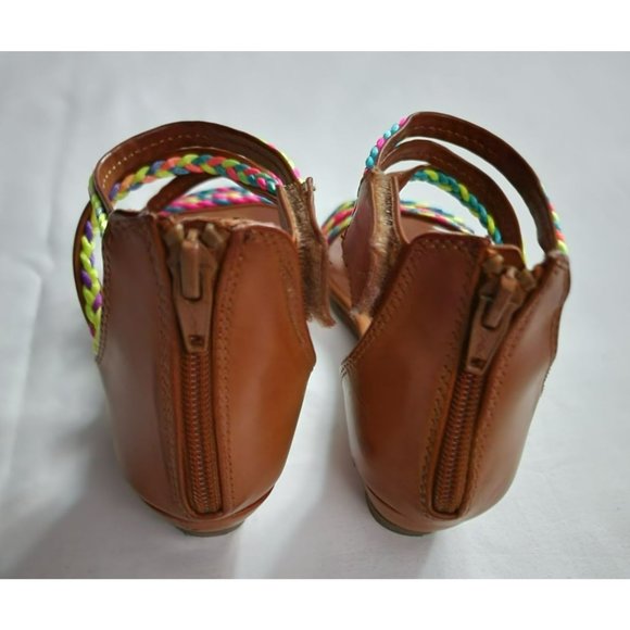 Arizona Jean Co. Girls Youth Whisper Strappy Heel Zip Low Wedge Sandals Size 4M - Picture 6 of 10